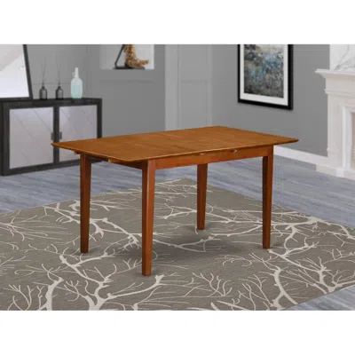 East West Furniture Picasso Table 32 In X 60in With 12 In Butterfly Leaf In Brown