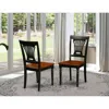 East West Furniture Plainville Kitchen Dining Chair With Wood Seat - Black & Cherry Finish., Set Of 2