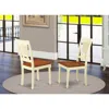 East West Furniture Plainville Kitchen Dining Chair Wood Seat - Buttermilk And Cherry Finish, Set Of 2
