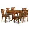 East West Furniture Poav7-sbr-c 7 Pc Dining Room Set For 6- Kitchen Dinette Table And 6 Dining Chairs In Brown