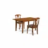 East West Furniture Psna3-sbr-c 3 Pcrectangular Kitchen Table Having 12in Leaf And 2fabric Dinette Chairs In Saddle Brow