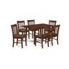East West Furniture Psno7-mah-c 7 Pc Kitchen Dinette Set- Table With 6 Kitchen Dining Chairs In Brown