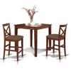 East West Furniture Pubs3-brn-c 3 Pc Counter Height Dining Set-pub Table And 2 Stools