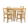 East West Furniture Pubs5-oak-c 5 Pc Counter Height Table-counter Height Table And 4 Kitchen Counter Chairs