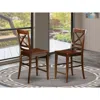 East West Furniture Quincy Counter Height Stools With X-back In Mahogany Finish, Set Of 2