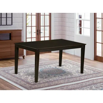 East West Furniture Rectangular Dining Table 36"x60" With Solid Wood Top In Cappuccino Finish In Brown