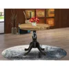 East West Furniture Round Dining Table - Natural Table Top And Black Pedestal Leg Finish