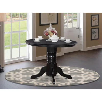 East West Furniture Shelton Round Kitchen Table 42" Diameter In Black Finish