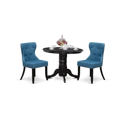 East West Furniture East-west Furniture Shsi3-blk-21 - A Dining Room Table Set Of 2 Amazing Parson Dining Chairs With Li