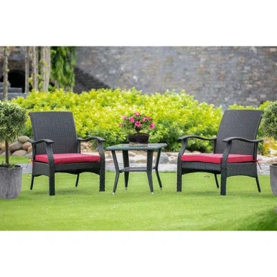 East West Furniture Square 2 - Person 22" Long Dining Set With Cushions In Black,burgundy