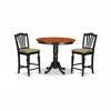 East West Furniture Trch3-blk-c 3 Pc Counter Height Pub Set - High Top Table And 2 Counter Height Stool.