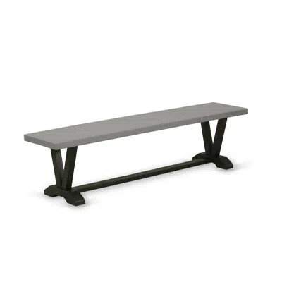 East West Furniture V-style Dining Bench With Wood Seat, 72x15x18 Inch, Vb697