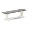 East West Furniture V-style Mid Century Modern Dining Bench With Solid Wood Seat, 60x15x18 Inch, Vb096 In Gray