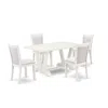 East West Furniture V026mz001-5 5-piece Table Set Contains A Rectangular Table And 4 Cream Parson Dining Chairs - Wire B