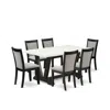 East West Furniture V626mz606-7 7 Pc Dinner Table Set - Linen White Dining Table With 6 Shitake Wooden Dining Chairs - W In White