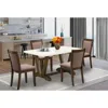 East West Furniture V726mz748-5 - 5-pc Modern Dining Set - 4 Parson Chairs And 1 Dining Room Table (distressed Jacobean