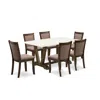 East West Furniture V726mz748-7 - 7-pc Modern Dining Table Set - 6 Parson Chairs And 1 Kitchen Dining Table (distressed 