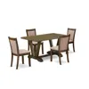 East West Furniture V776mz716-5 5 Piece Dining Table Set - A Modern Dining Table With Trestle Base And 4 Parson Chairs -
