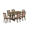 East West Furniture V776mz716-7 7 Pc Modern Dining Set - A Kitchen Table With Trestle Base And 6 Chairs For Dining Room  In Pink