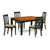 East West Furniture Wean5-bch-c 5 Pc Kitchen Table Set With A Dining Table And 4 Linen Kitchen Chairs In Black In Multi