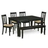 East West Furniture Duan6-blk-c 6 Pc Kitchen Nook Dining Set - Dinette Table And 4 Kitchen Dining Chairs In Addition To  In Multi