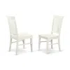 East West Furniture Weston Dining Wood Seat Dining Chair With Slatted Back In In Linen White Finish, Set Of 2
