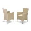 East West Furniture Wicker Patio Chair Cream, Hvlc153v