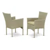 East West Furniture Wicker Patio Chair Natural Linen, Bklc103a