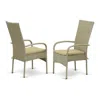 East West Furniture Wicker Patio Chair Natural Linen, Oslc103a