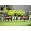East West Furniture Wicker Patio Set Black, Dtl3c01b