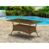 East West Furniture Wicker Patio Table Brown, Osltg02