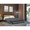 East West Furniture Wilson Queen Frame With 3 Supporting Legs - High-class Bed Frame In Powder Coating Black Color And W