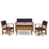 East West Furniture Wooden Patio Set Natural Oil, Bcossna