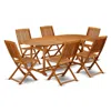 East West Furniture Wooden Patio Set Natural Oil, Dicm72cana
