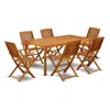 East West Furniture Wooden Patio Set Natural Oil, Cmcm7cana
