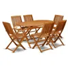 East West Furniture Wooden Patio Set Natural Oil, Dicm72cana