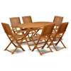 East West Furniture Wooden Patio Set Natural Oil, Dicm72cana