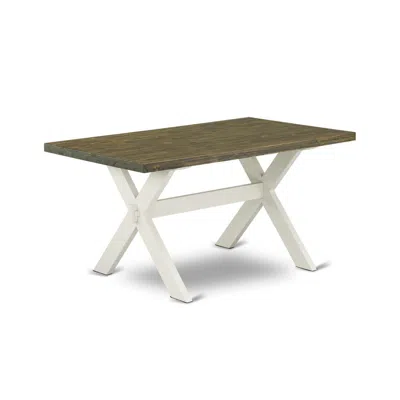 East West Furniture X-style Kitchen Rectangle Dining Table Top With Stylish Legs In Multi