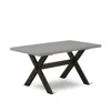 East West Furniture X-style Mid-century Modern Dining Rectangle Wooden Table Top With Stylish Legs In Gray
