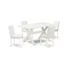 East West Furniture X026ab264-5 5-piece Fashionable Kitchen Table Set An Outstanding Linen White Rectangular Table Top A
