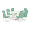 East West Furniture X026en257-7 - 7-piece Small Dining Table Set - 6 Padded Parson Chairs And A Rectangular Table Hardwo