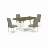 East West Furniture X076en206-5 5-piece Beautiful Rectangular Table Set A Good Distressed Jacobean Rectangular Dining Ta