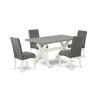 East West Furniture X096dr207-5 5-pc Dining Room Set - 4 Dining Padded Chairs And 1 Modern Rectangular Cement Breakfast 