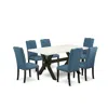 East West Furniture 7-piece Stylish Dining Room Table Set An Outstanding Linen White Rectangular Table Top And 6 Beautif