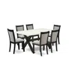 East West Furniture X626mz606-7 7 Pc Dining Table Set - Linen White Wooden Dining Table With 6 Shitake Dinning Chairs -  In Gray