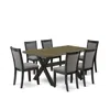 East West Furniture X676mz650-7 7 Pc Dinette Set - Distressed Jacobean Kitchen Table With 6 Dark Gotham Grey Dining Chai In Gray