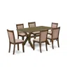 East West Furniture X776mz716-7 7 Pc Modern Kitchen Dining Set - A Dining Table With Trestle Base And 6 Dining Chairs - 