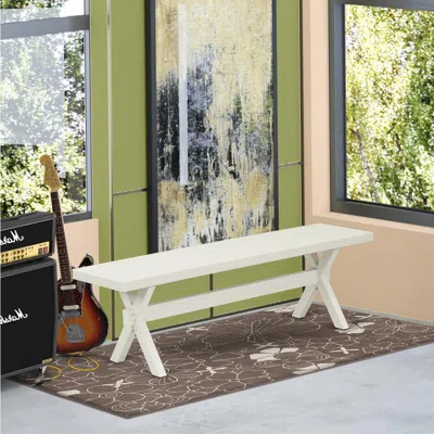 East West Furniture Xb026 X-style Modern Dining Room Bench With Wood Seat, 60x15x18 Inch