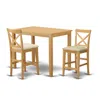 East West Furniture Yapb3-oak-c 3 Pc Counter Height Dining Set-pub Table And 2 Counter Height Dining Chair