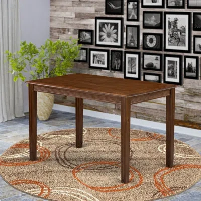 East West Furniture Yarmouth Rectangle Kitchen Dining Table, 30x48 Inch In Walnut